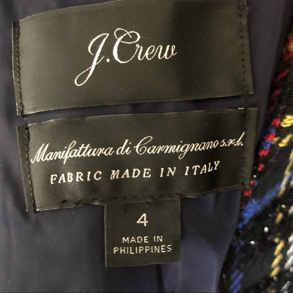 J.Crew Going Out Lurex Stewart Tartan Blazer Jacket Size 4 Red Holiday AE992 - Picture 10 of 12